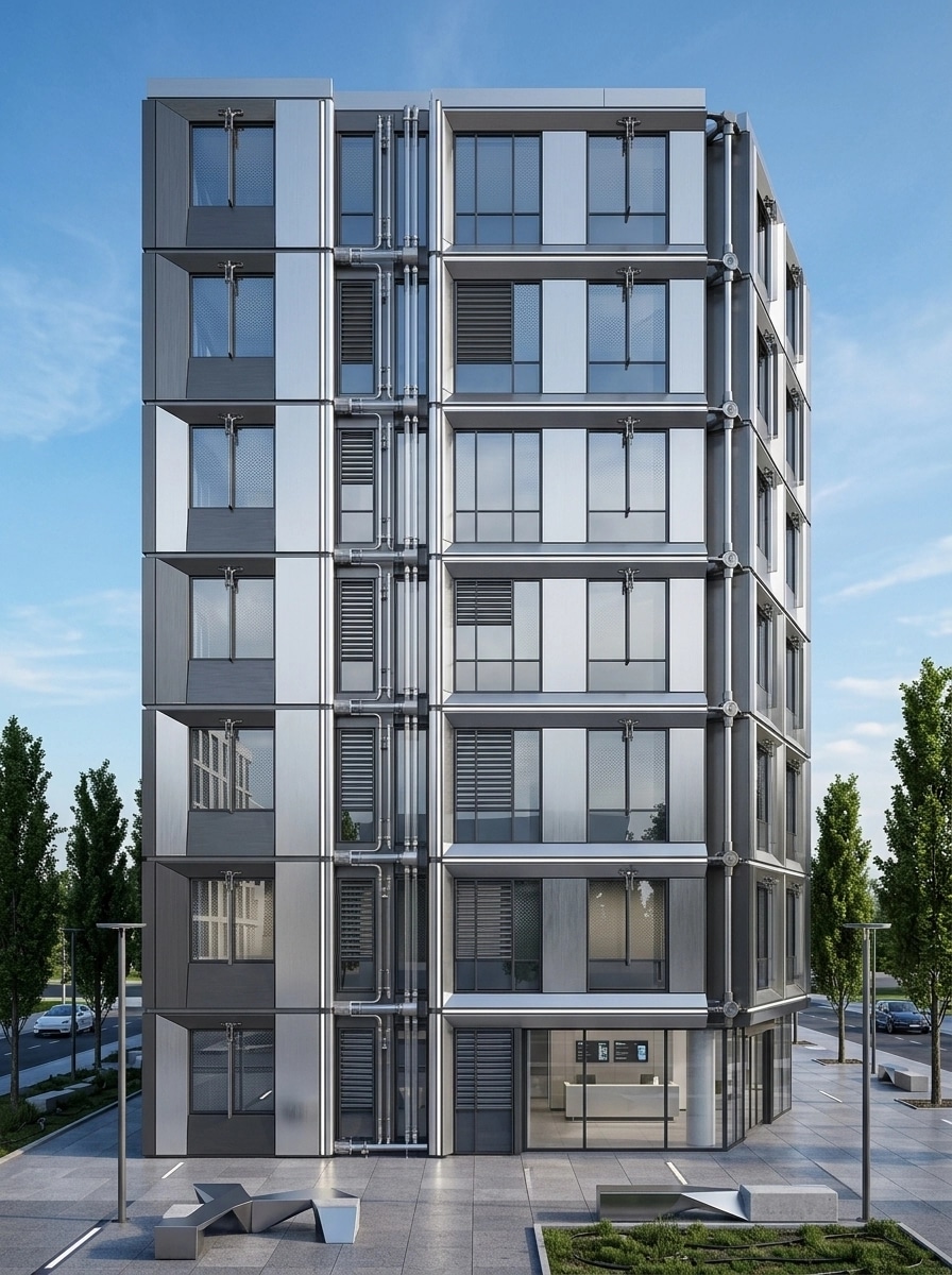 Hi-Tech Facade Facade design — facade photo by GenRoom AI