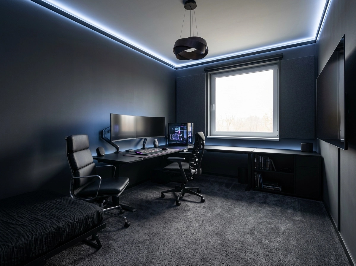 Design d'interni in stile Blacktec — home_office di GenRoom AI
