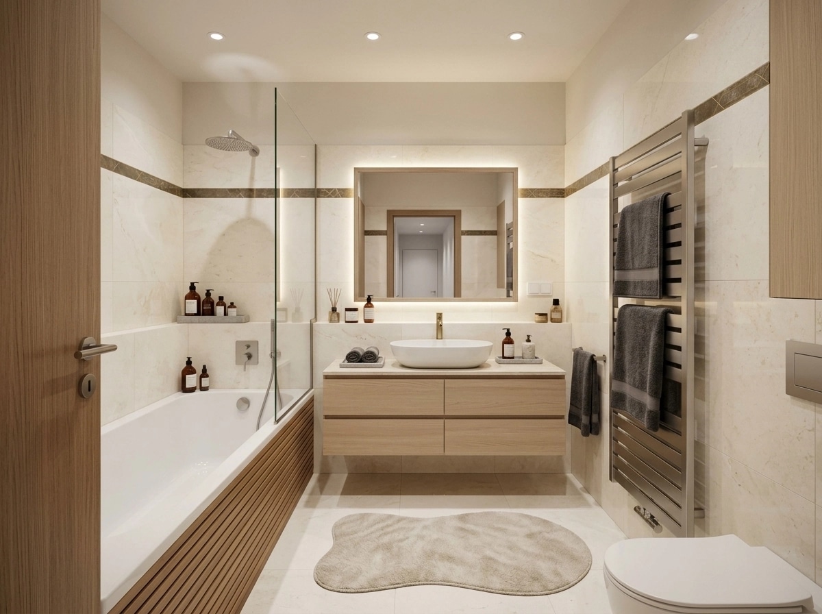 Bathroom interior in Contemporary style — photo by GenRoom AI