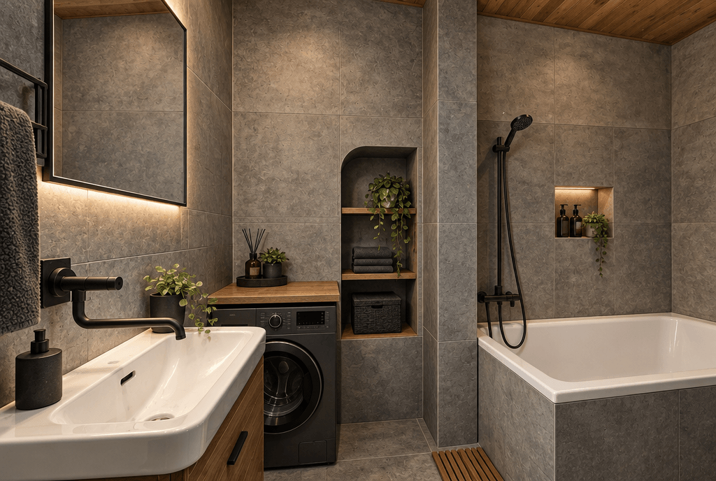 Loft / Industrial Bagno design — interior photo by GenRoom AI