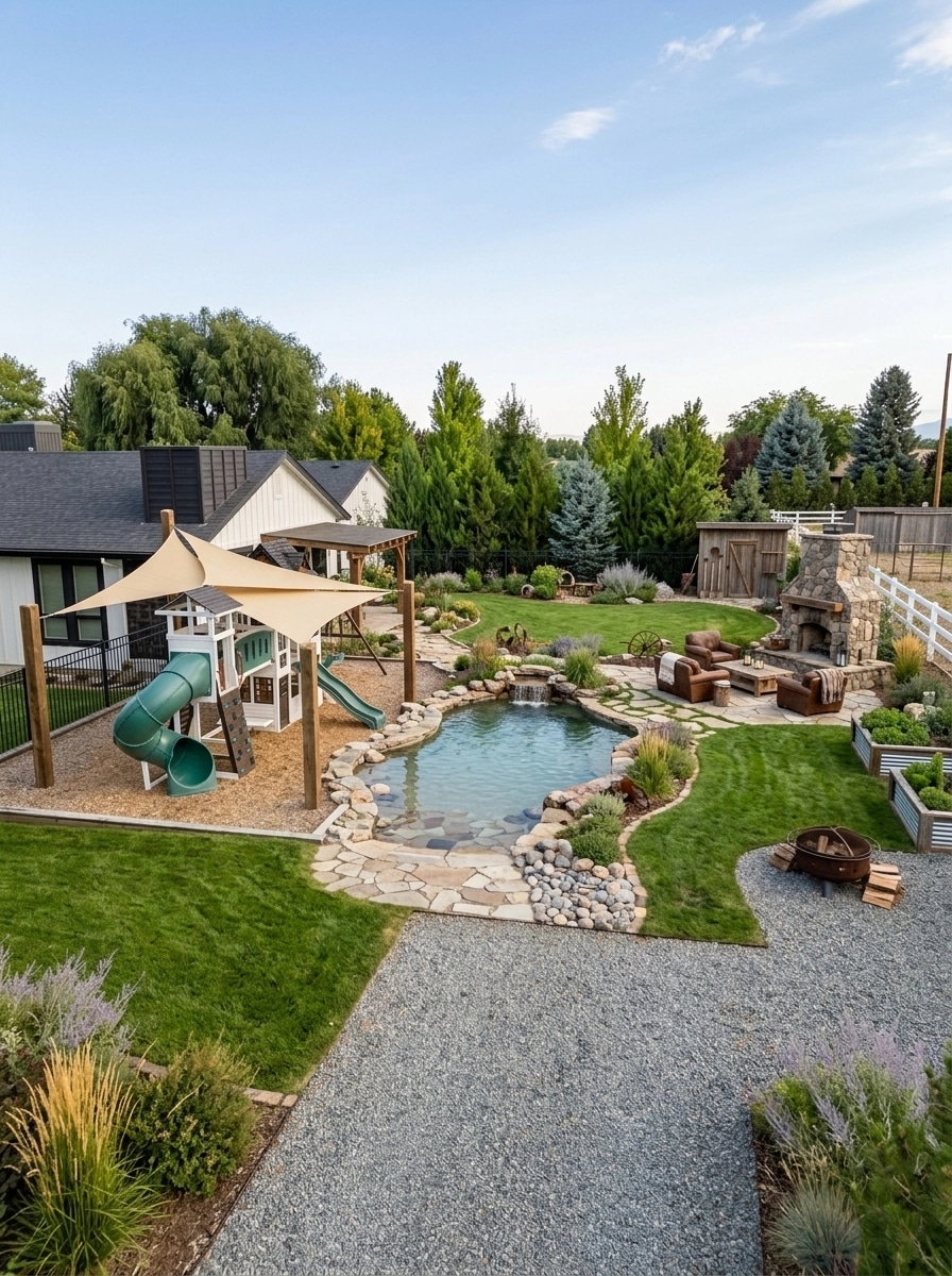 Country Rustic Garden Yard design — yard photo by GenRoom AI