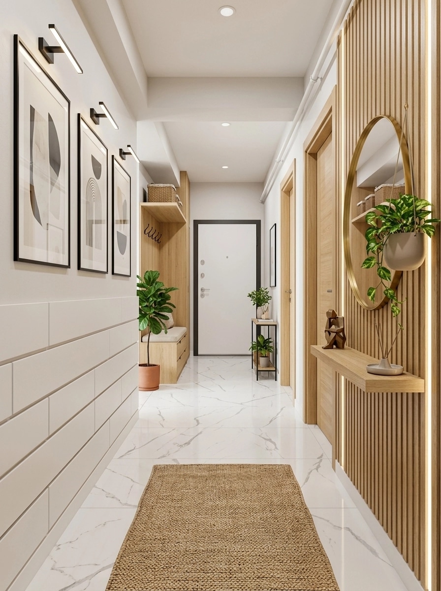 Hallway interior in Scandinavian style — photo by GenRoom AI