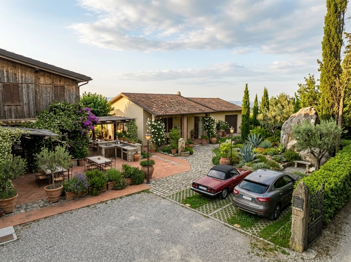 Landscape design in Mediterranean Yard style — Yard by GenRoom AI