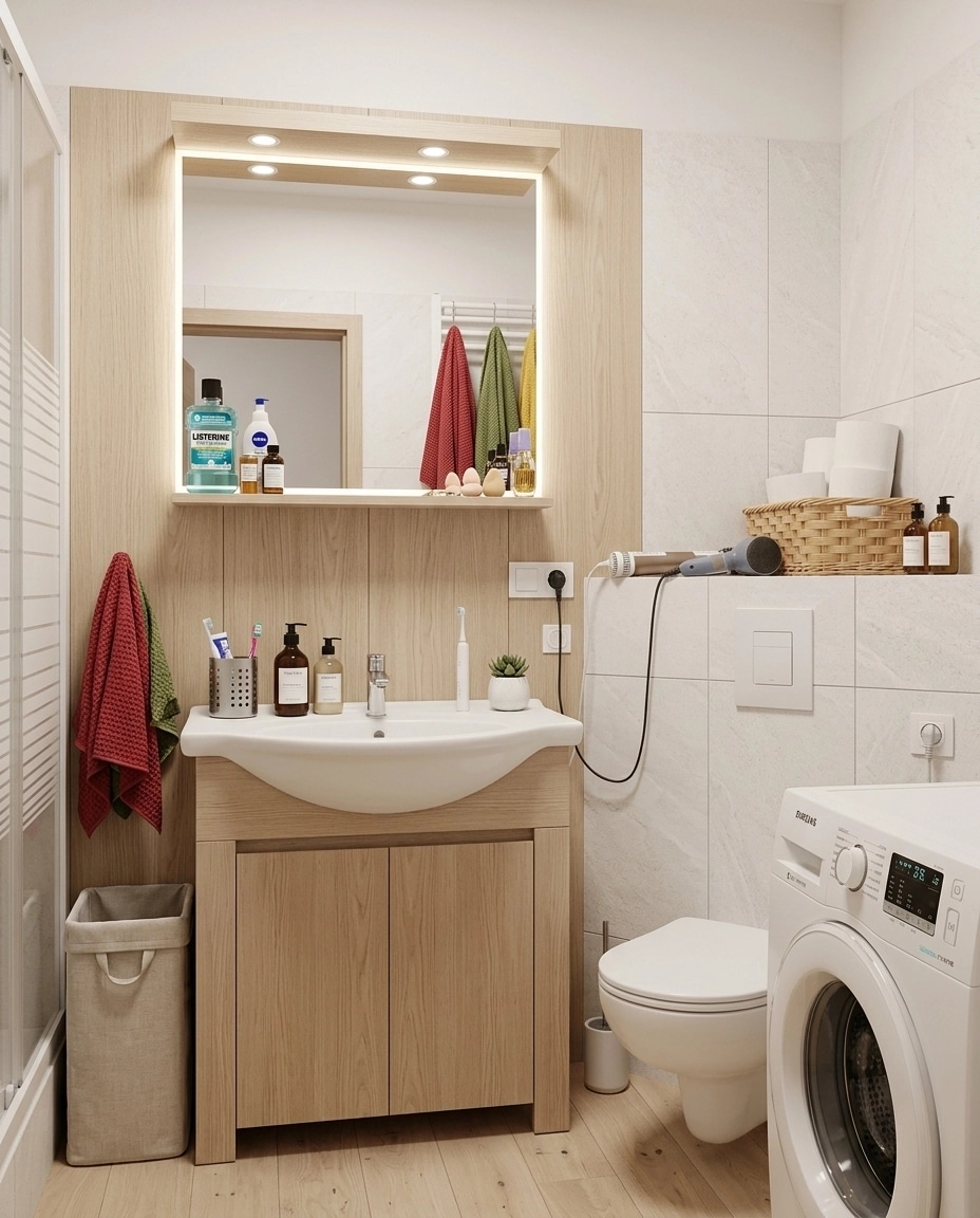 Scandinavian Bathroom design — interior photo by GenRoom AI