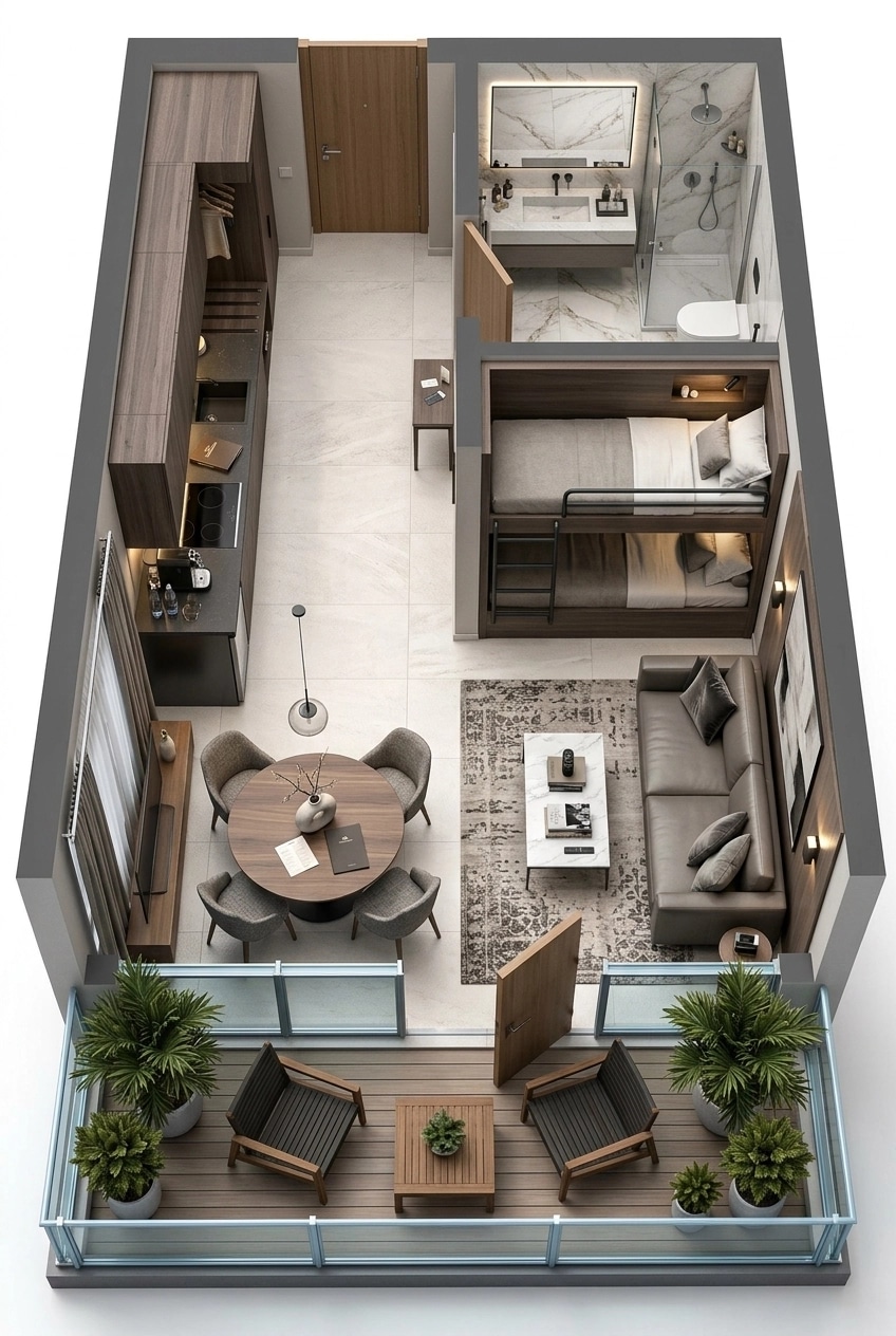 Interior design in Contemporary style — hotel_room by GenRoom AI
