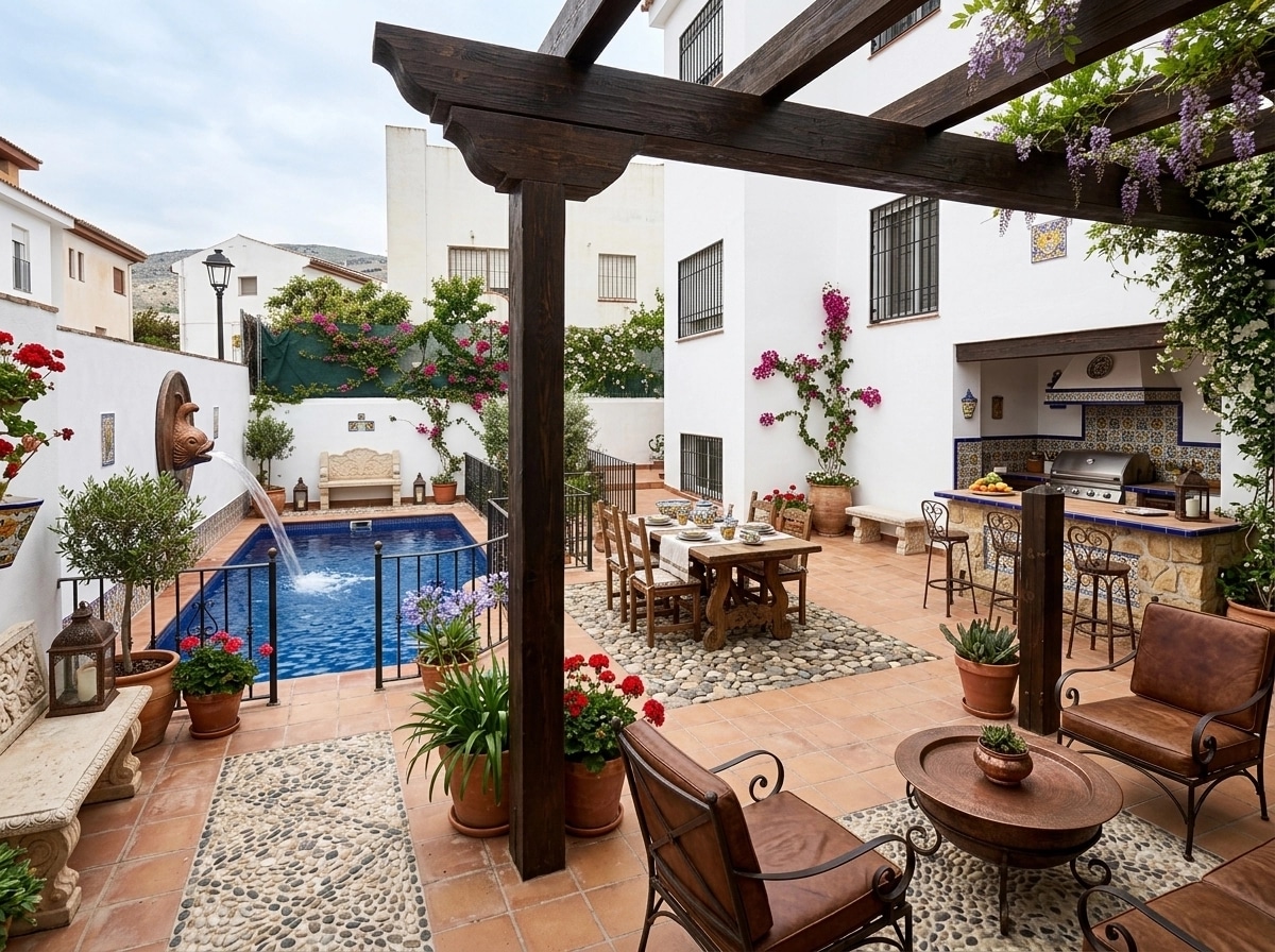 Landscape design in Spanish Courtyard style — Yard by GenRoom AI