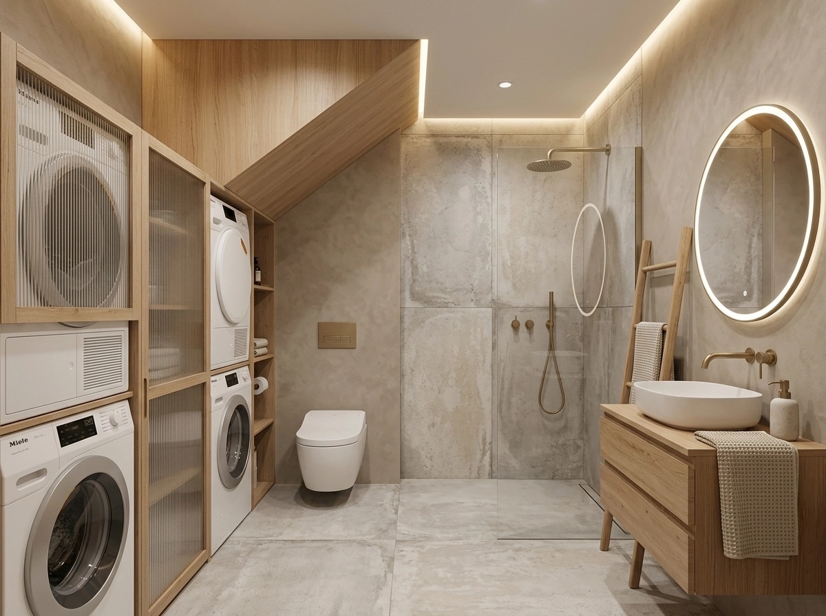 Japandi Bathroom design — interior photo by GenRoom AI