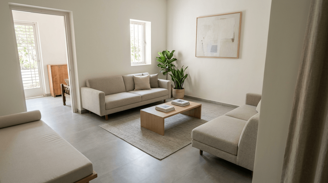 Interior design in Minimalism style — Living Room by GenRoom AI