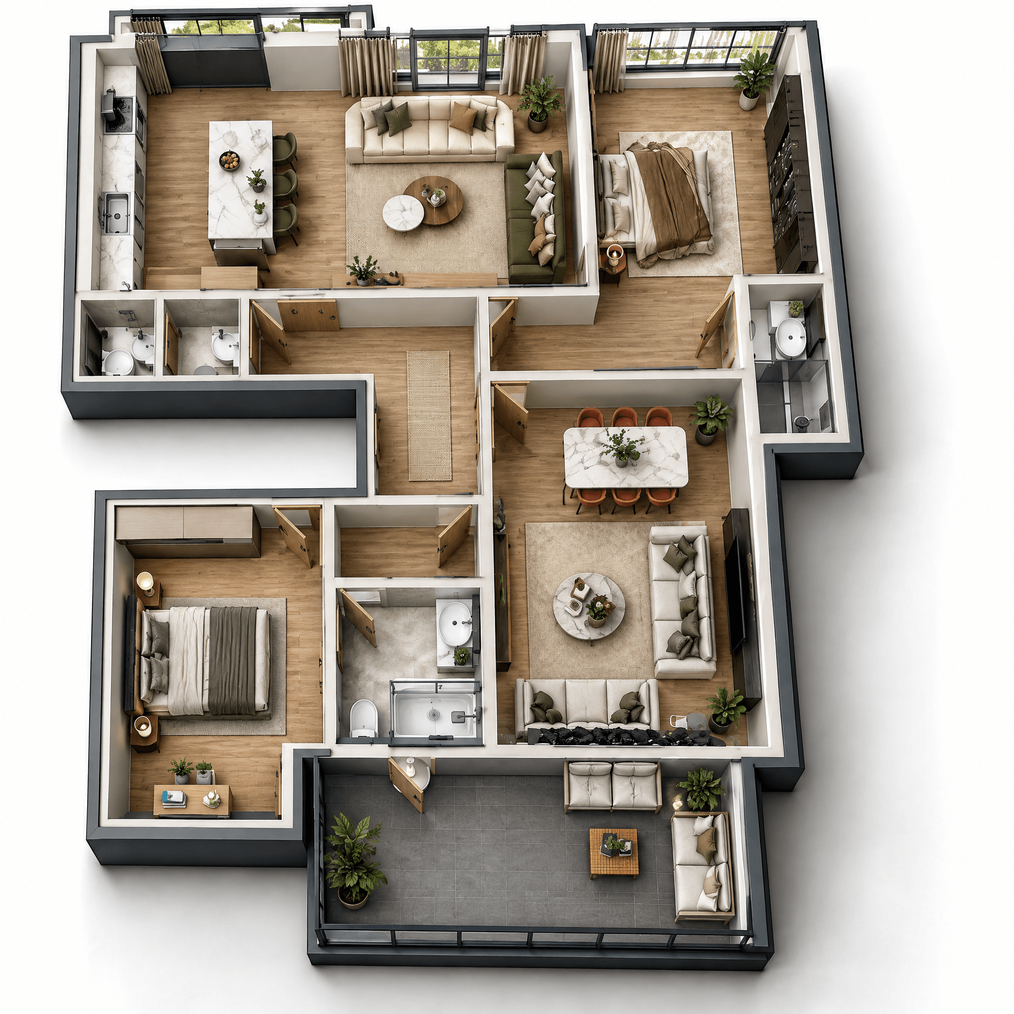 Interior design in Contemporary style — Living Room by GenRoom AI