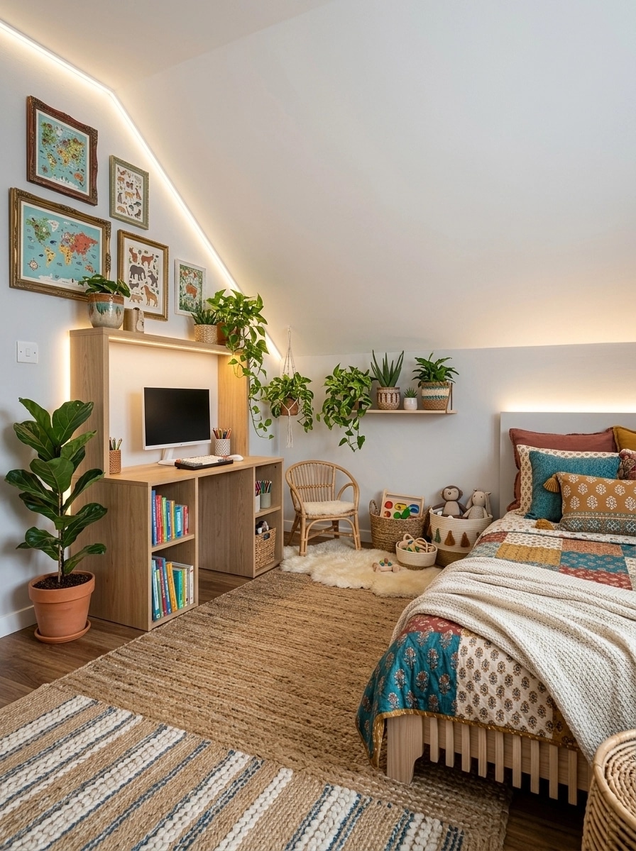 Interior design in Bohemian style — Kids Room by GenRoom AI