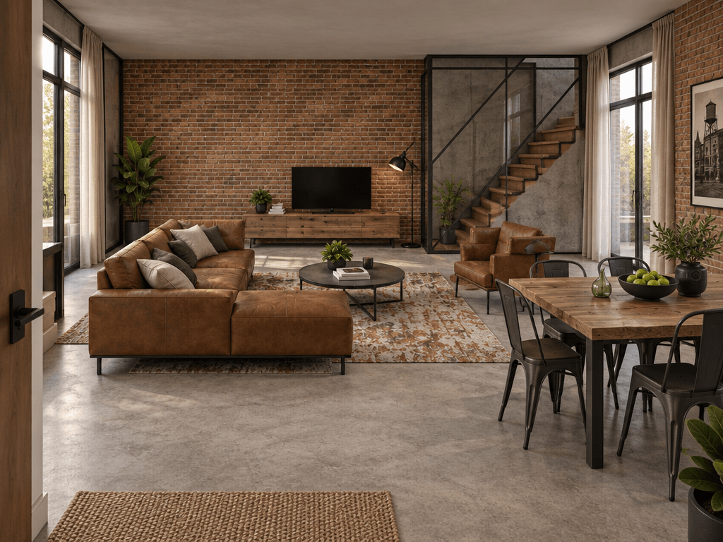 Loft / Industrial Living Room design — interior photo by GenRoom AI