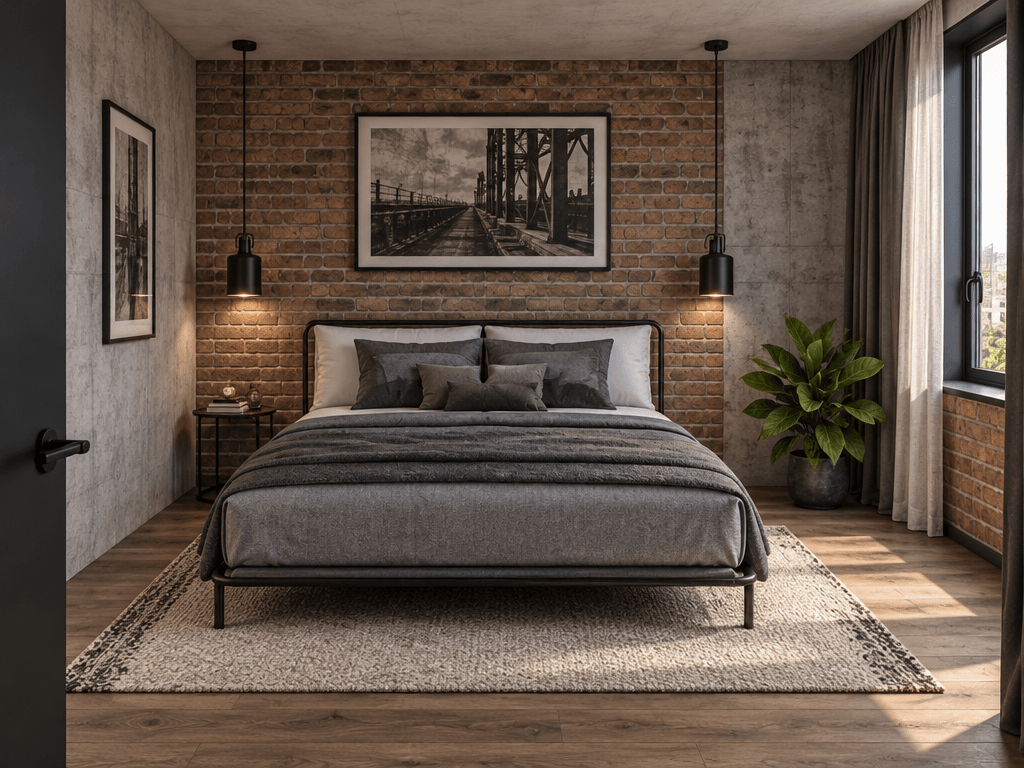 Interior design in Loft / Industrial style — Bedroom by GenRoom AI