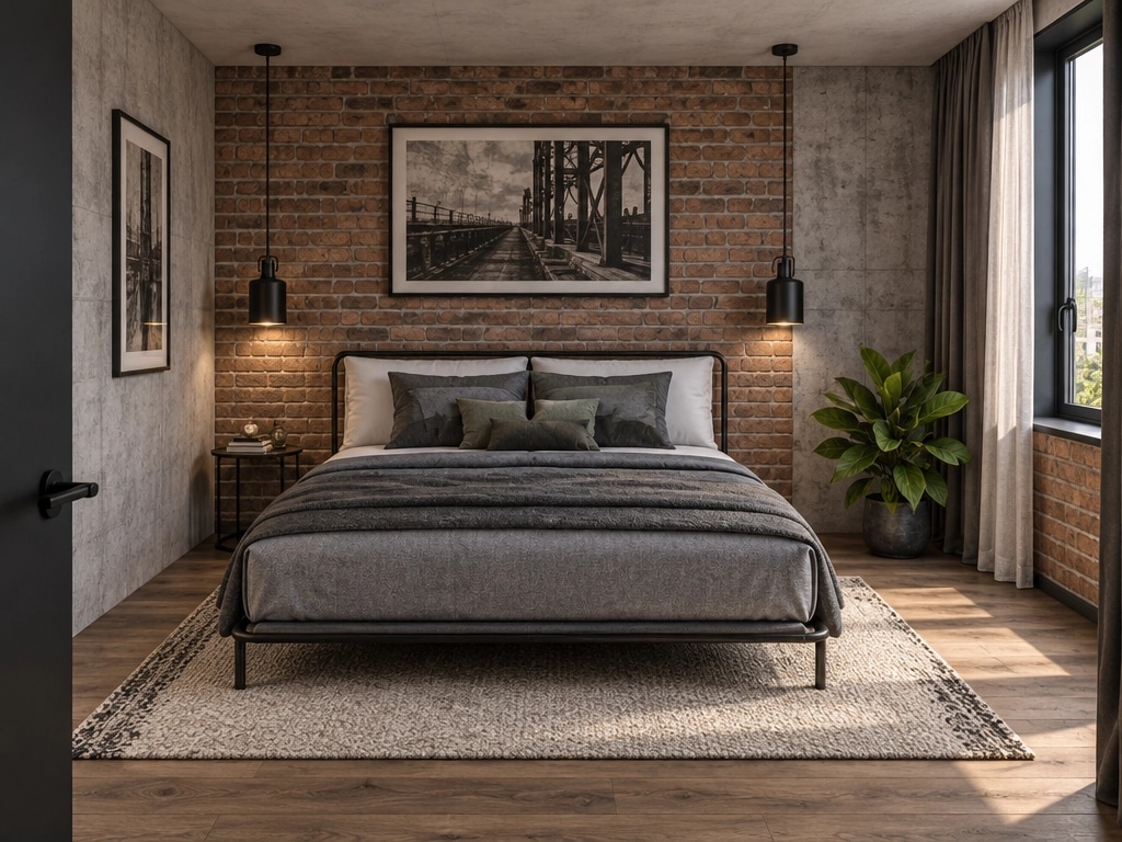 Design interior în stil Loft / Industrial — Dormitor de GenRoom AI