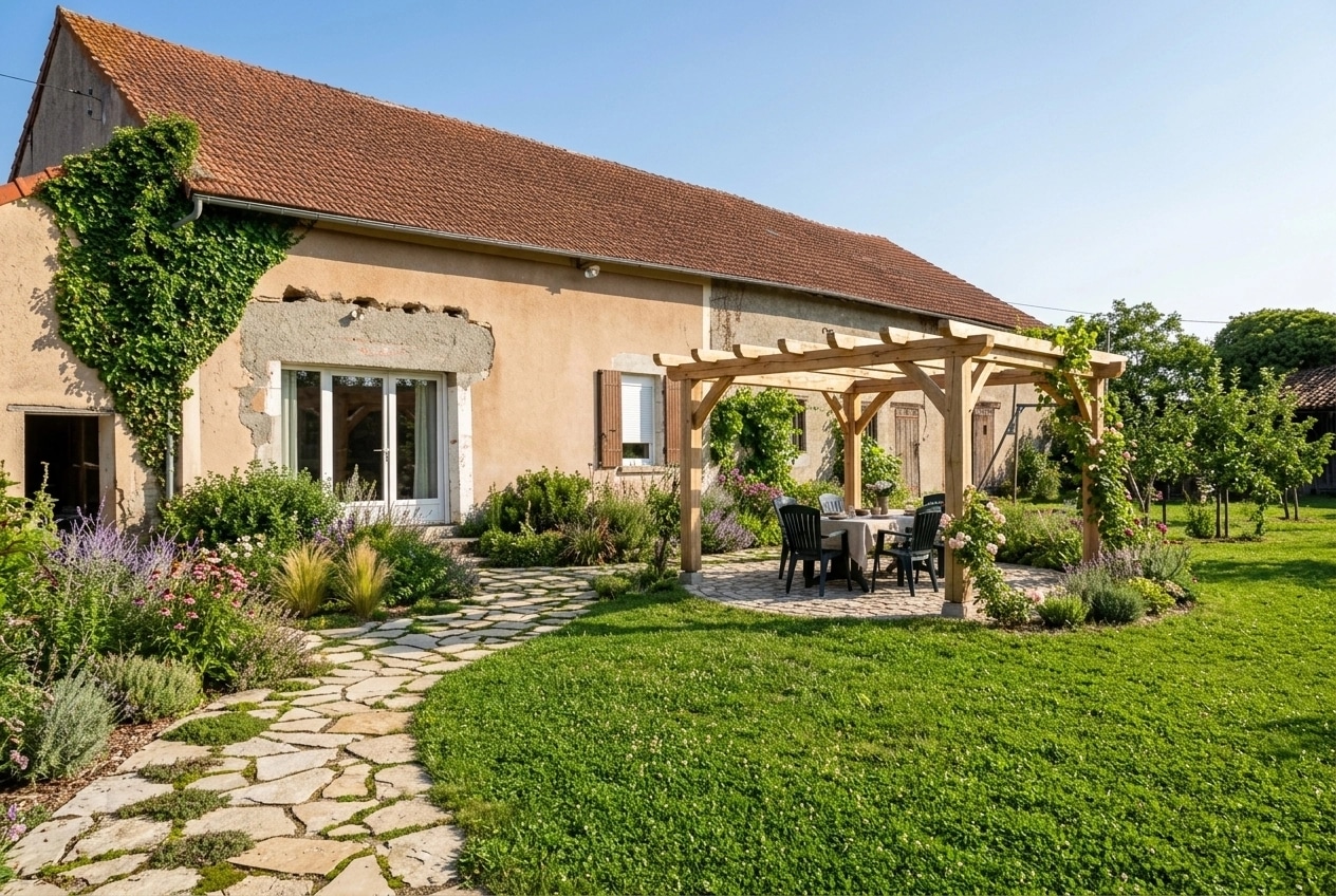 Landscape design in Eco Natural Garden style — Yard by GenRoom AI