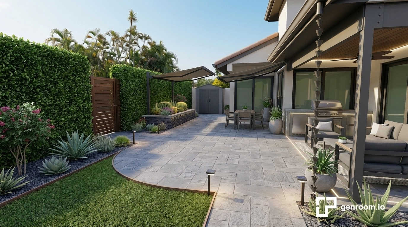 Landscape design in Contemporary Yard style — Yard by GenRoom AI