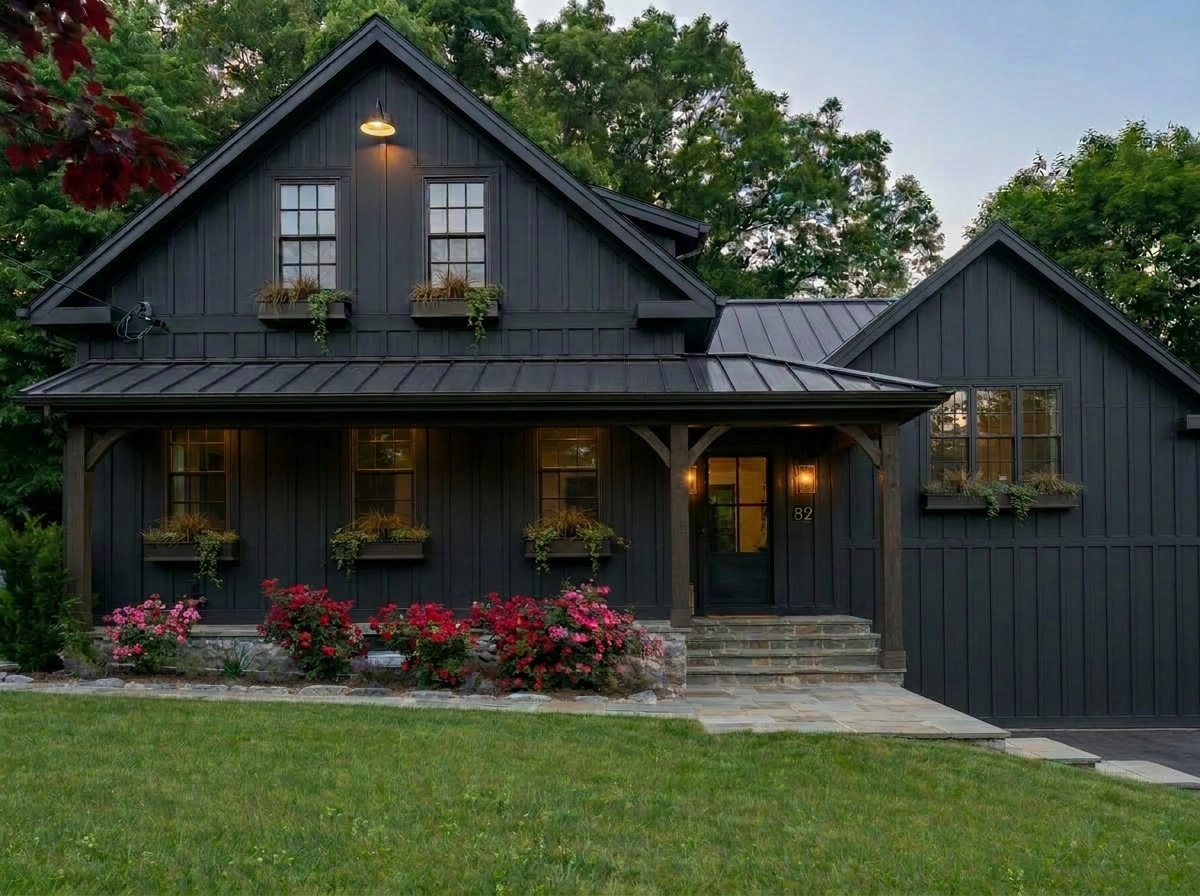 Facade design in Barnhouse Facade style — photo by GenRoom AI