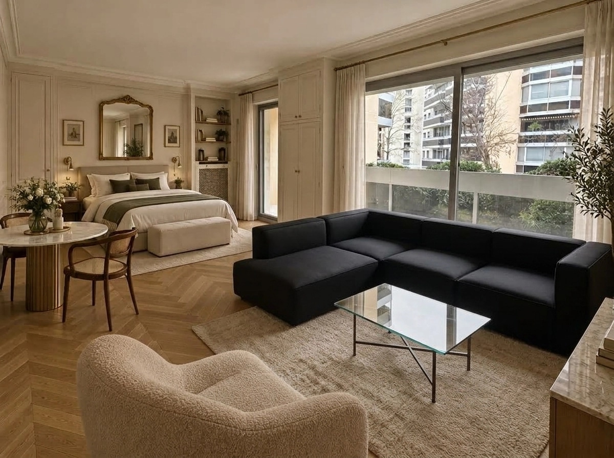 Interior design in French Parisian style — studio by GenRoom AI