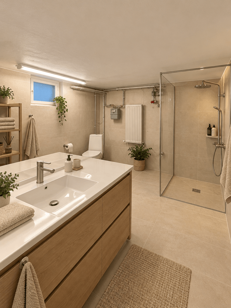 Scandinavian Bathroom design — interior photo by GenRoom AI