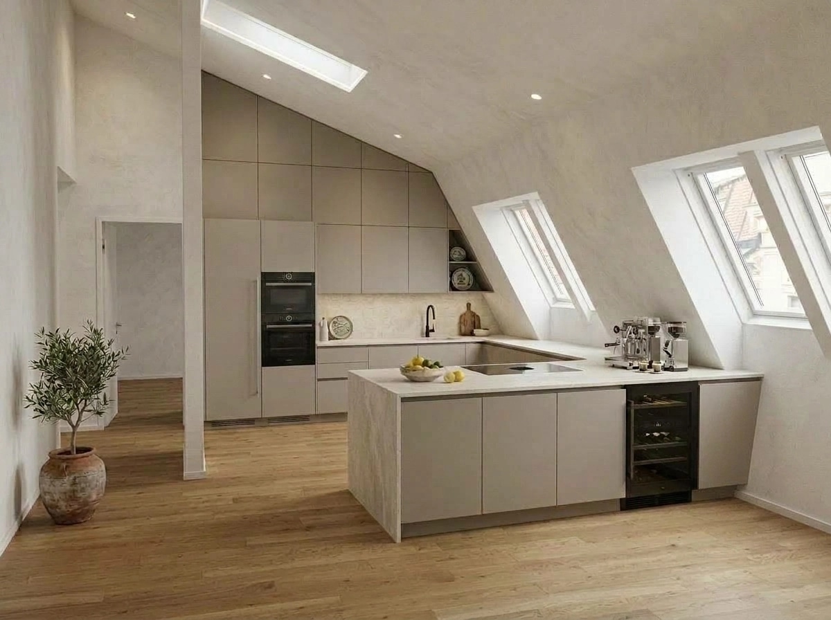 Kitchen interior in Mediterranean style — photo by GenRoom AI