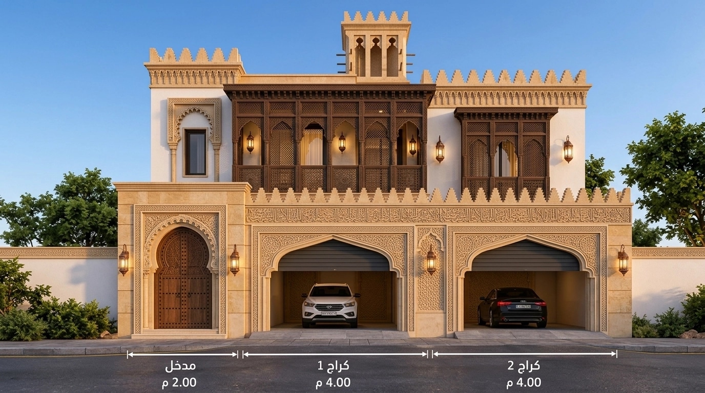 Arabian Facade Facade design — facade photo by GenRoom AI