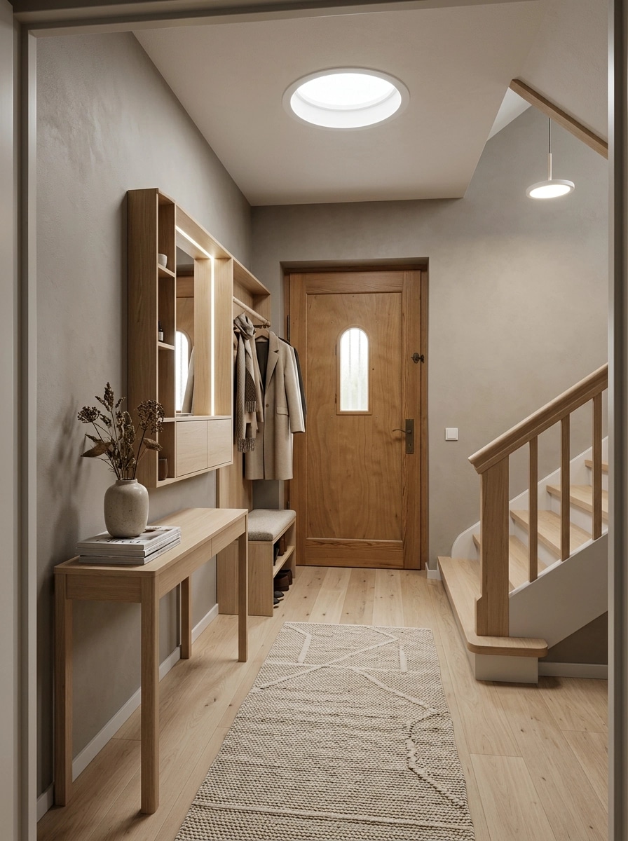 Hallway interior in Scandinavian style — photo by GenRoom AI