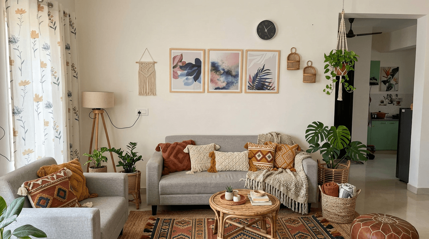 Interior design in Bohemian style — Living Room by GenRoom AI