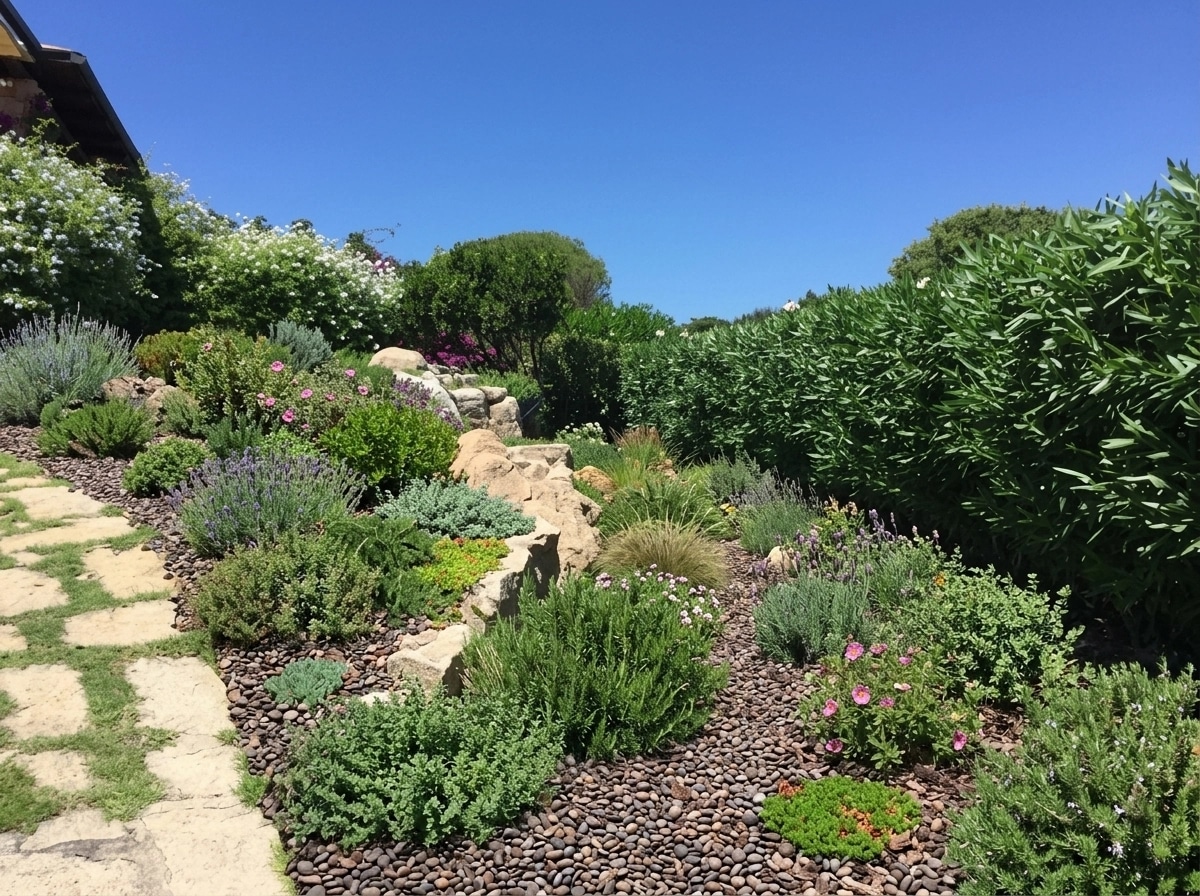 Landscape design in Mediterranean Yard style — Yard by GenRoom AI