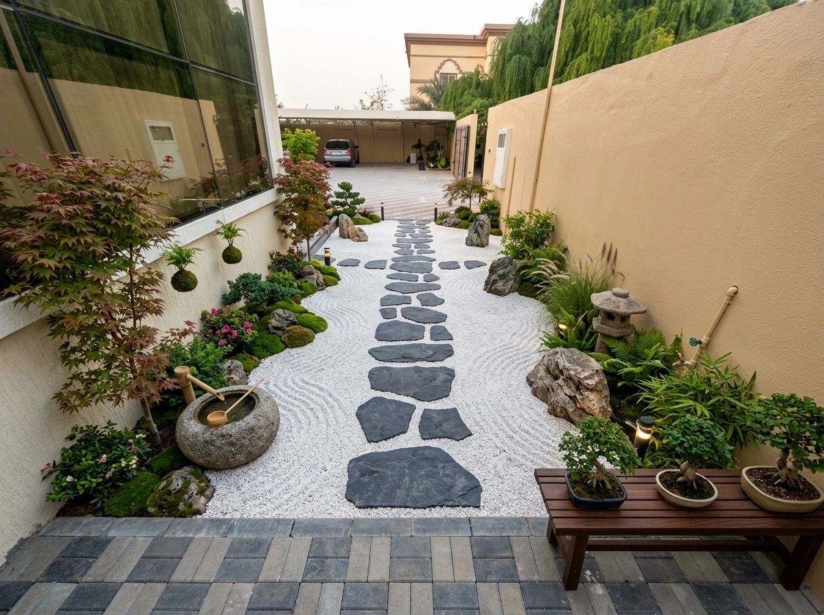 Design paysager en style Japanese Garden — Jardin par GenRoom AI
