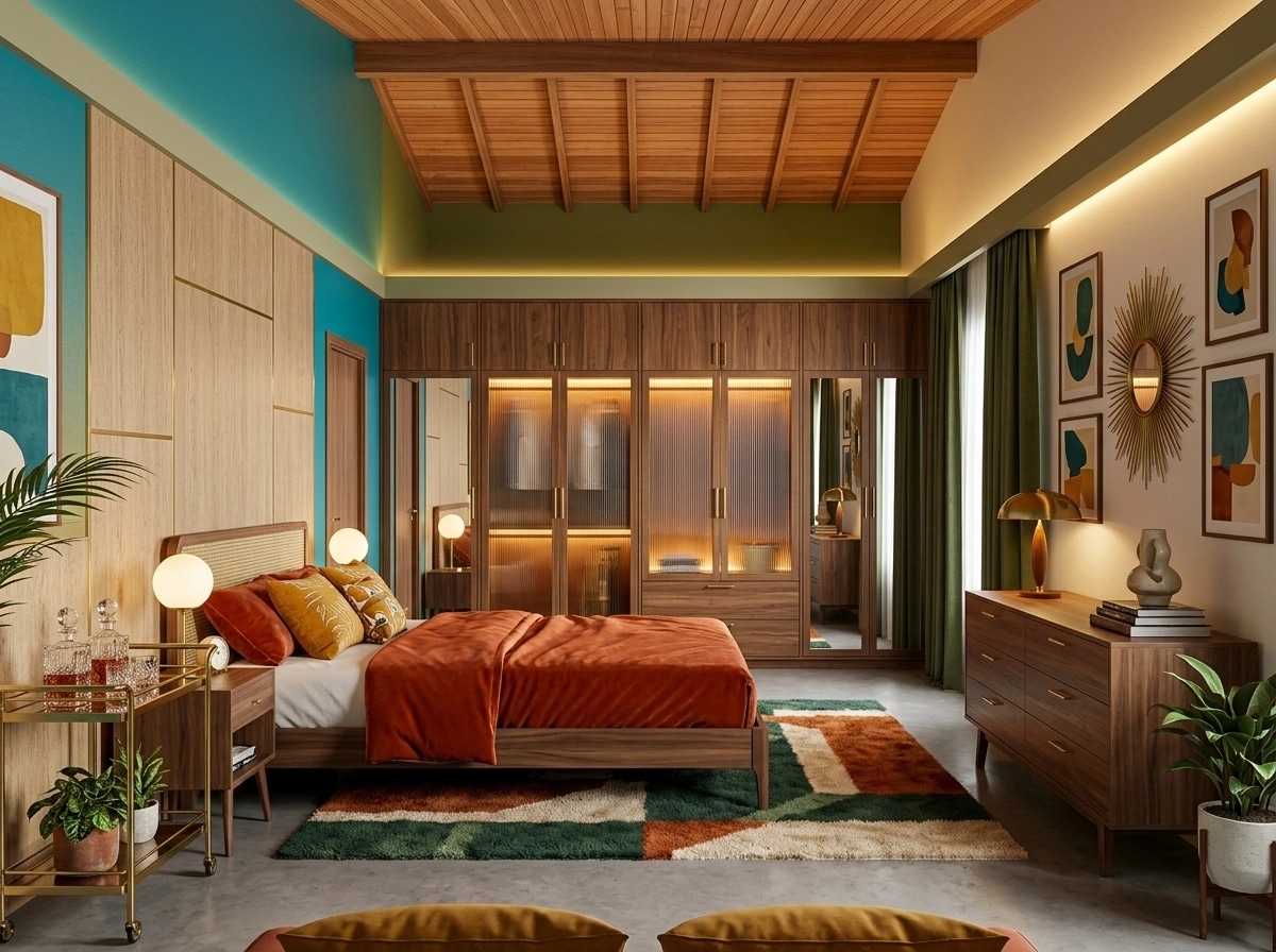 Interior design in Mid-Century Modern style — Bedroom by GenRoom AI