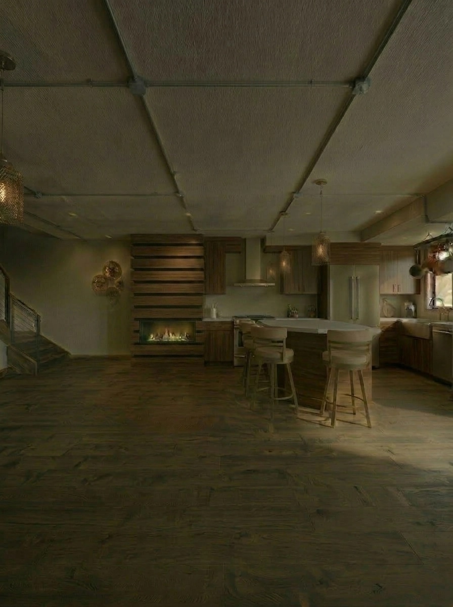 Interior desain di Loft / Industrial gaya — Dapur oleh GenRoom AI