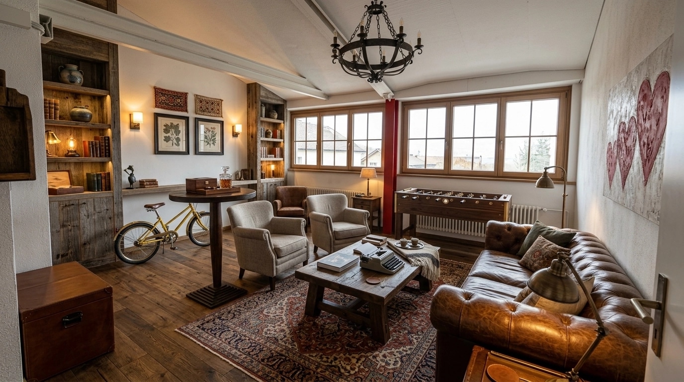 Rustic Mehmonxona design — interior photo by GenRoom AI