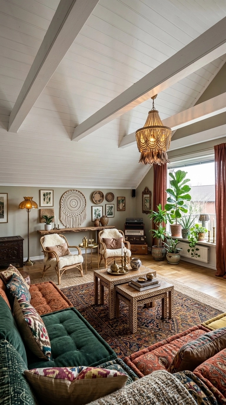 Interior design in Bohemian style — Living Room by GenRoom AI