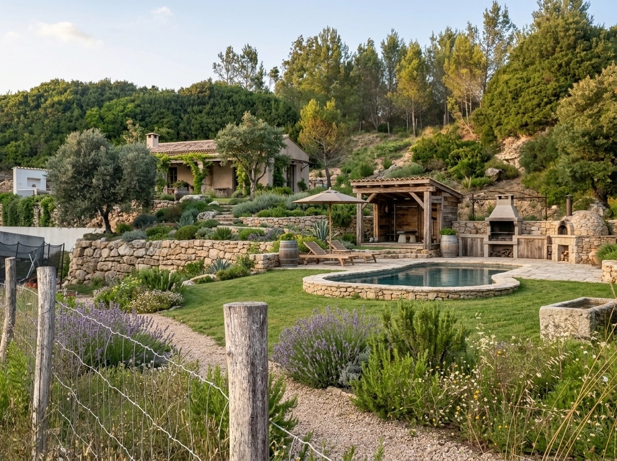 Country Rustic Garden Yard design — yard photo by GenRoom AI