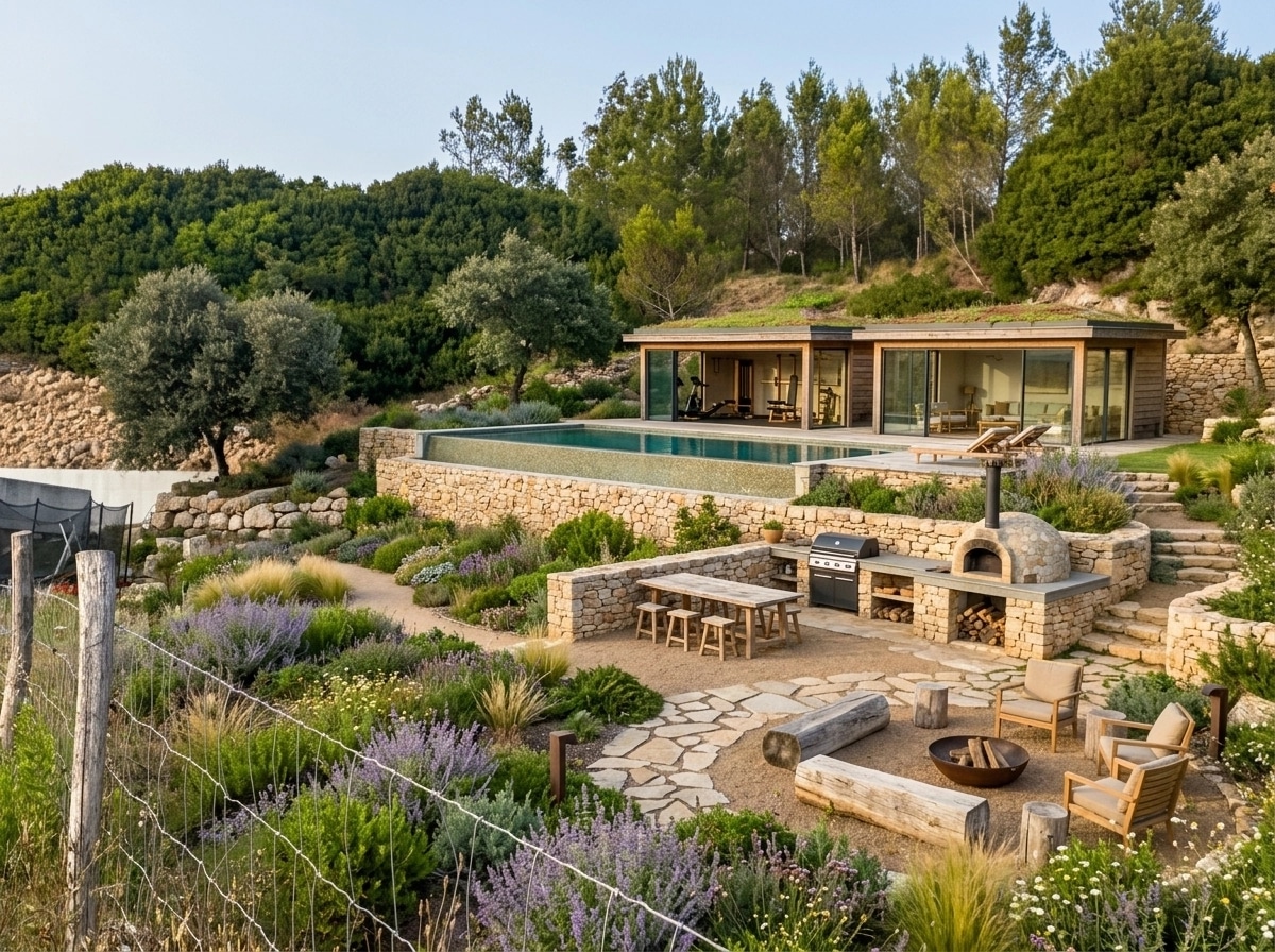 Landscape design in Eco Natural Garden style — Yard by GenRoom AI