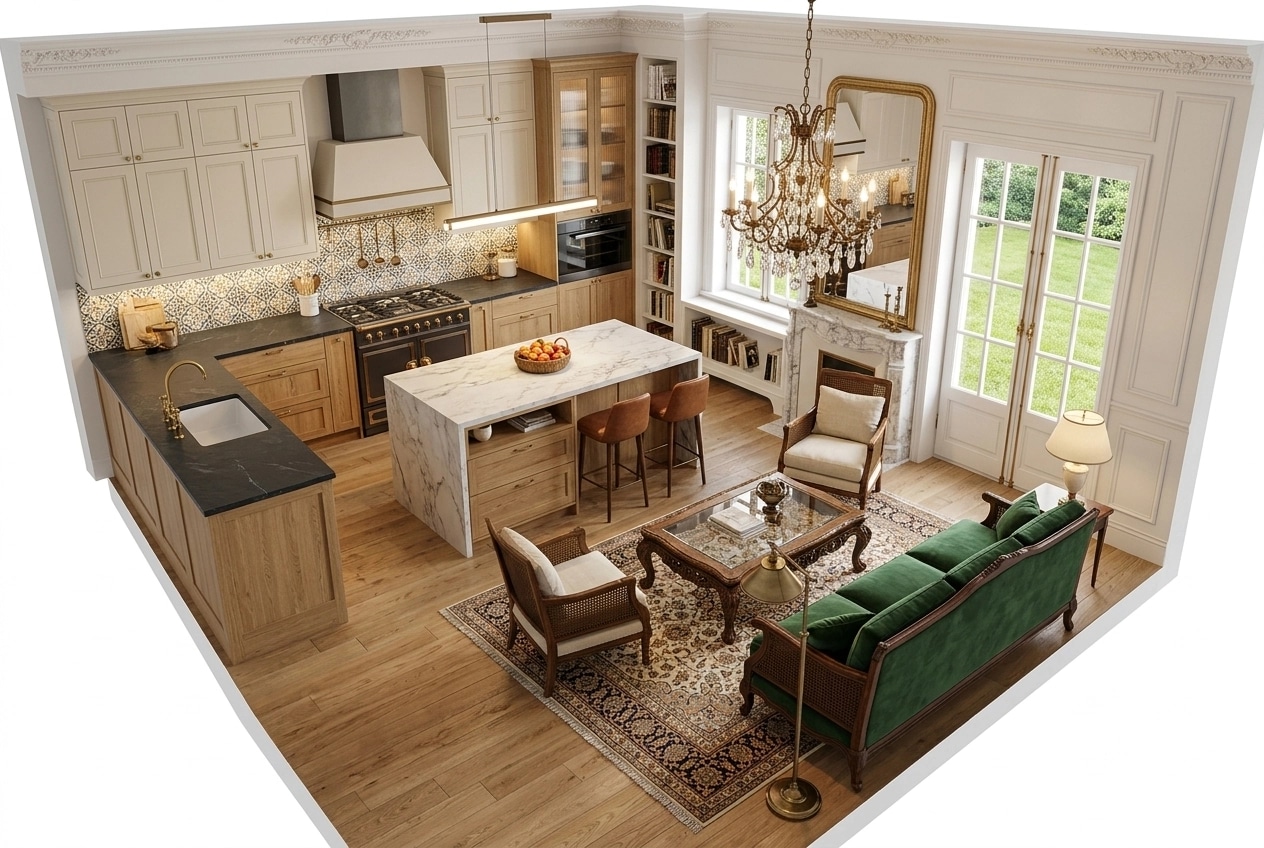 Interior design in French Parisian style — Living Room by GenRoom AI