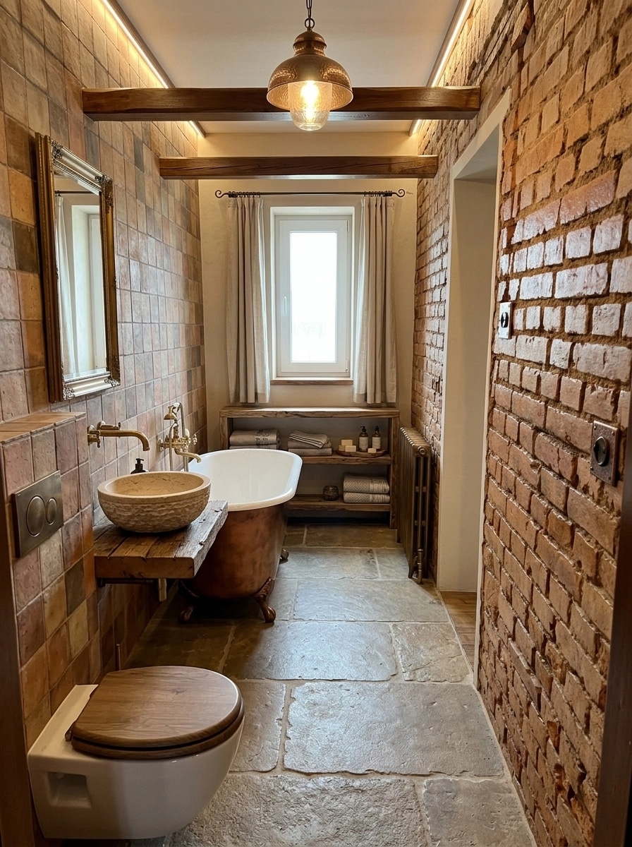 Bathroom interior in Rustic style — photo by GenRoom AI