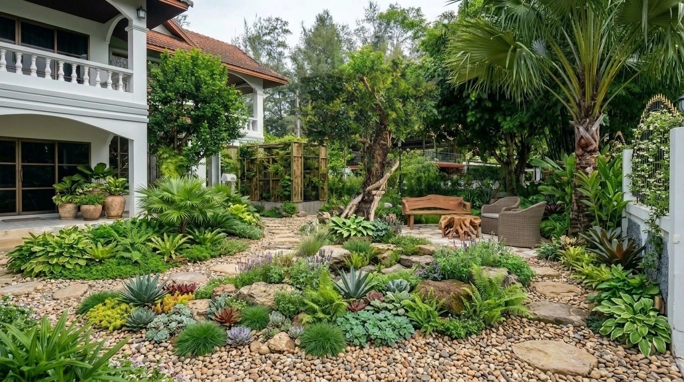 Landscape design in Eco Natural Garden style — Yard by GenRoom AI