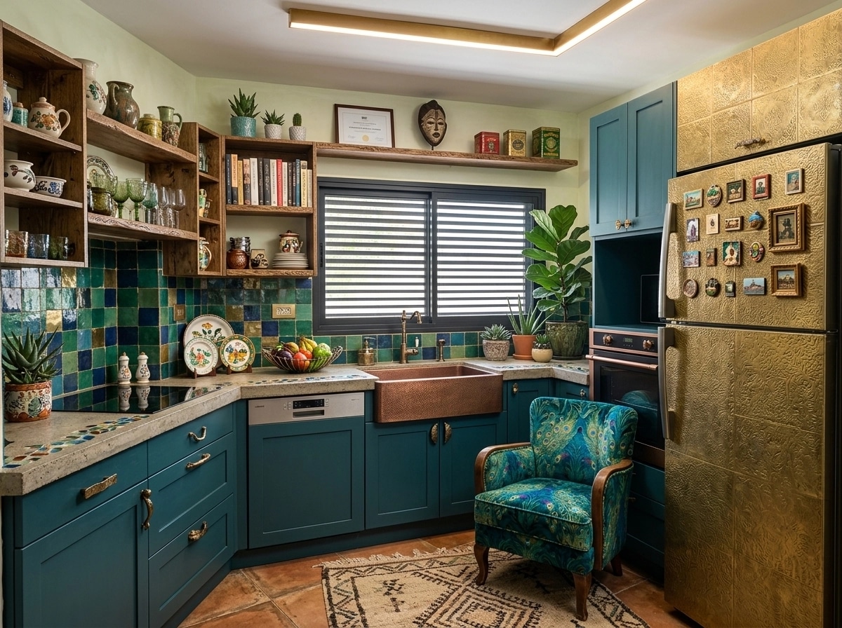 Kitchen interior in Eclectic style — photo by GenRoom AI