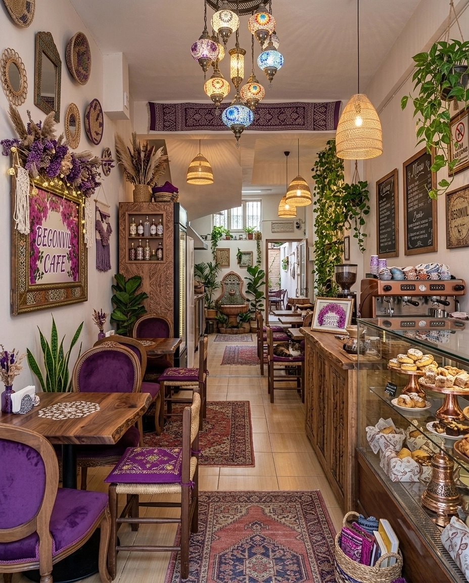 Interior design in Bohemian style — cafe by GenRoom AI