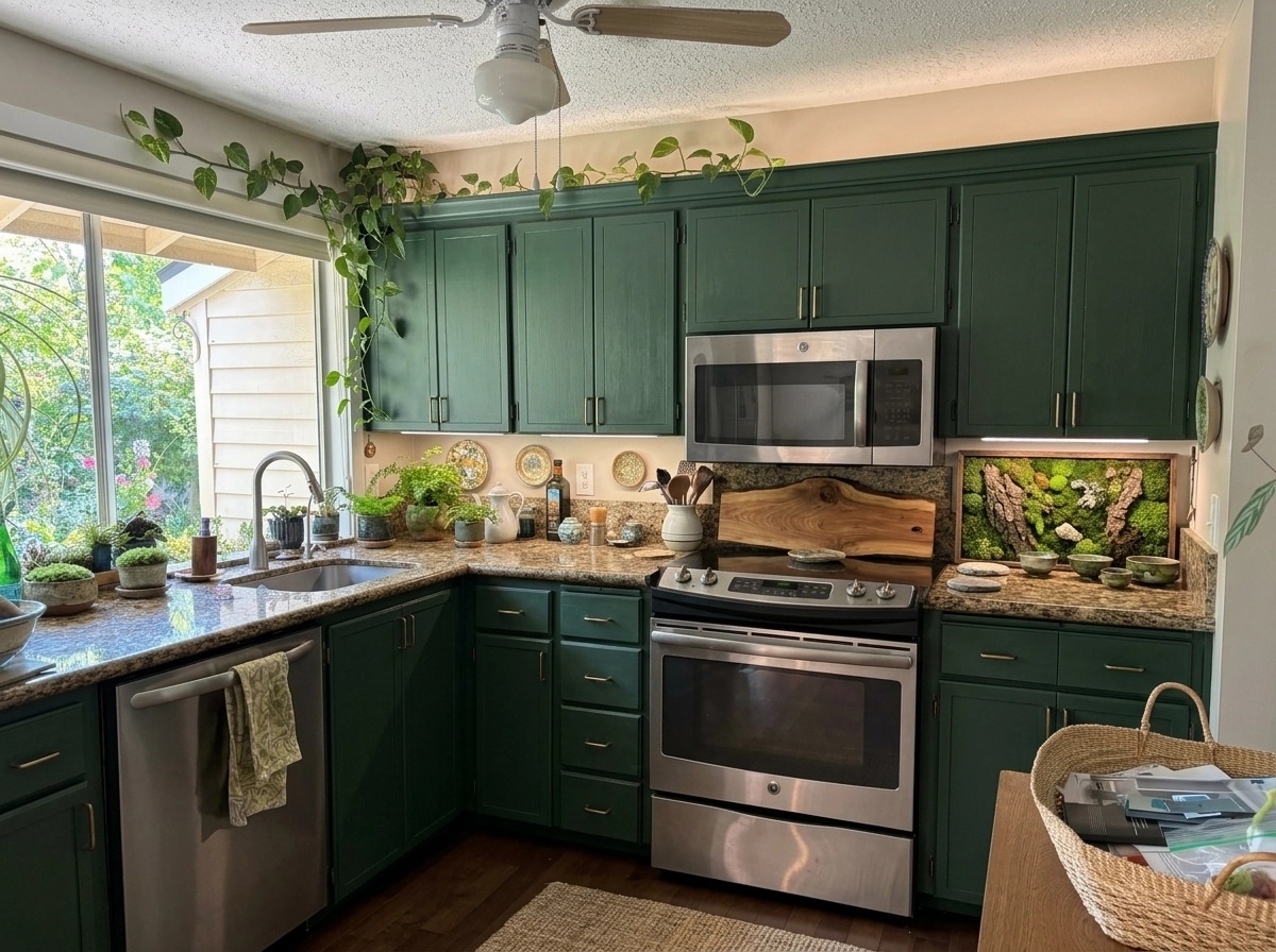 Kitchen interior in Biophilic style — photo by GenRoom AI