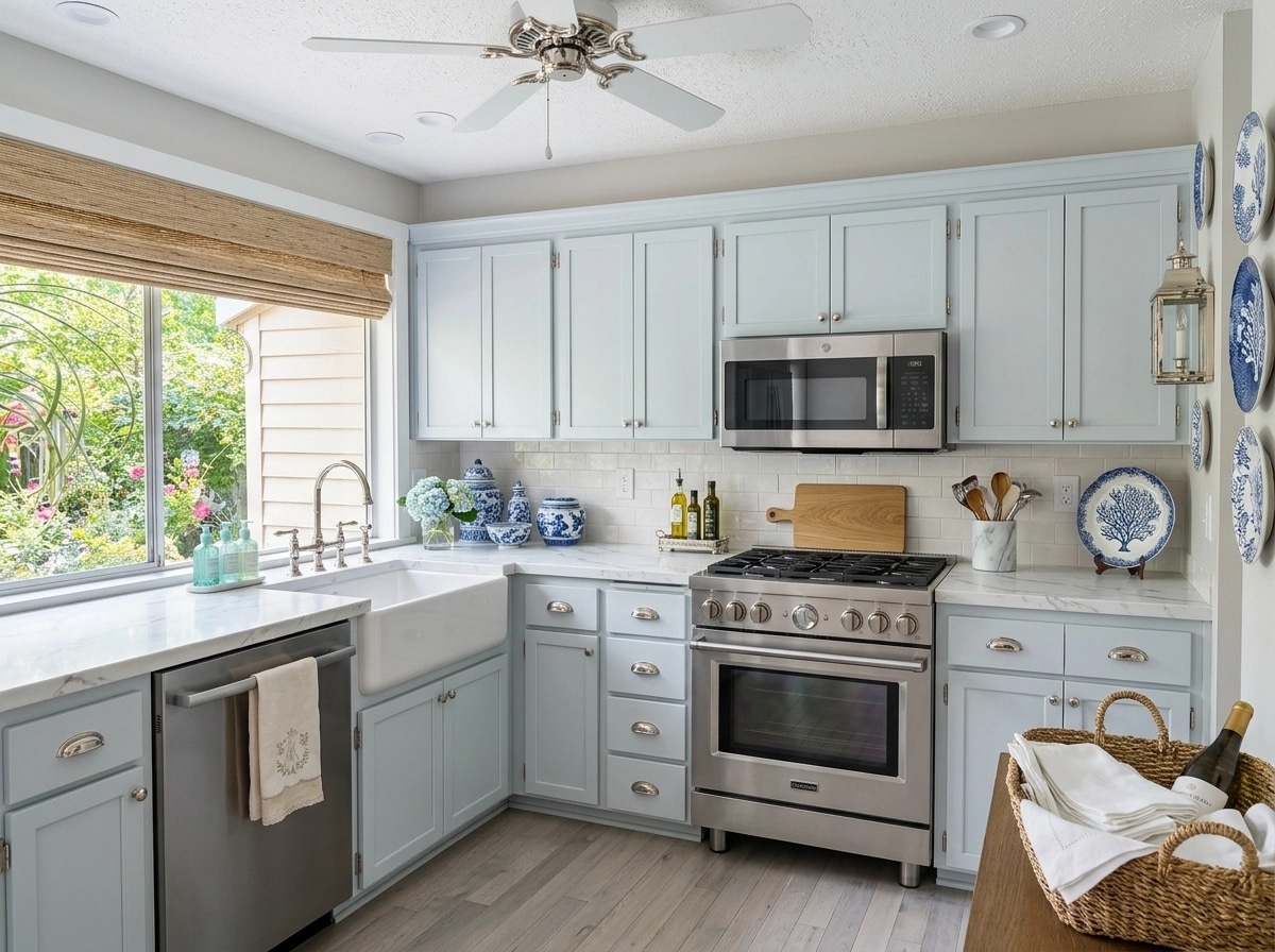 Kitchen interior in Coastal / Hamptons style — photo by GenRoom AI