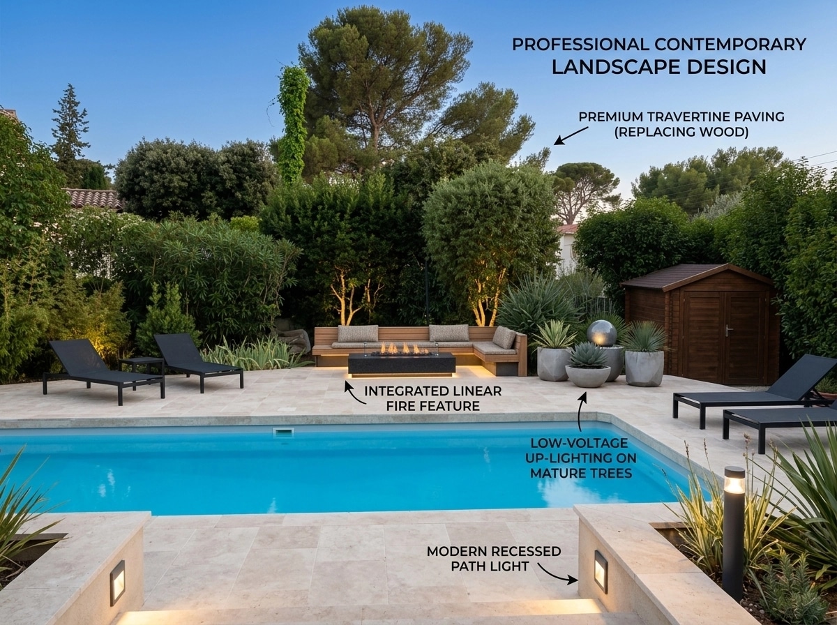 Landscape design in Contemporary Yard style — Yard by GenRoom AI