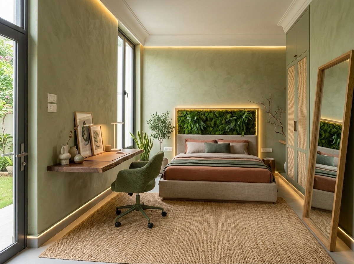 Interior design in Biophilic style — Bedroom by GenRoom AI