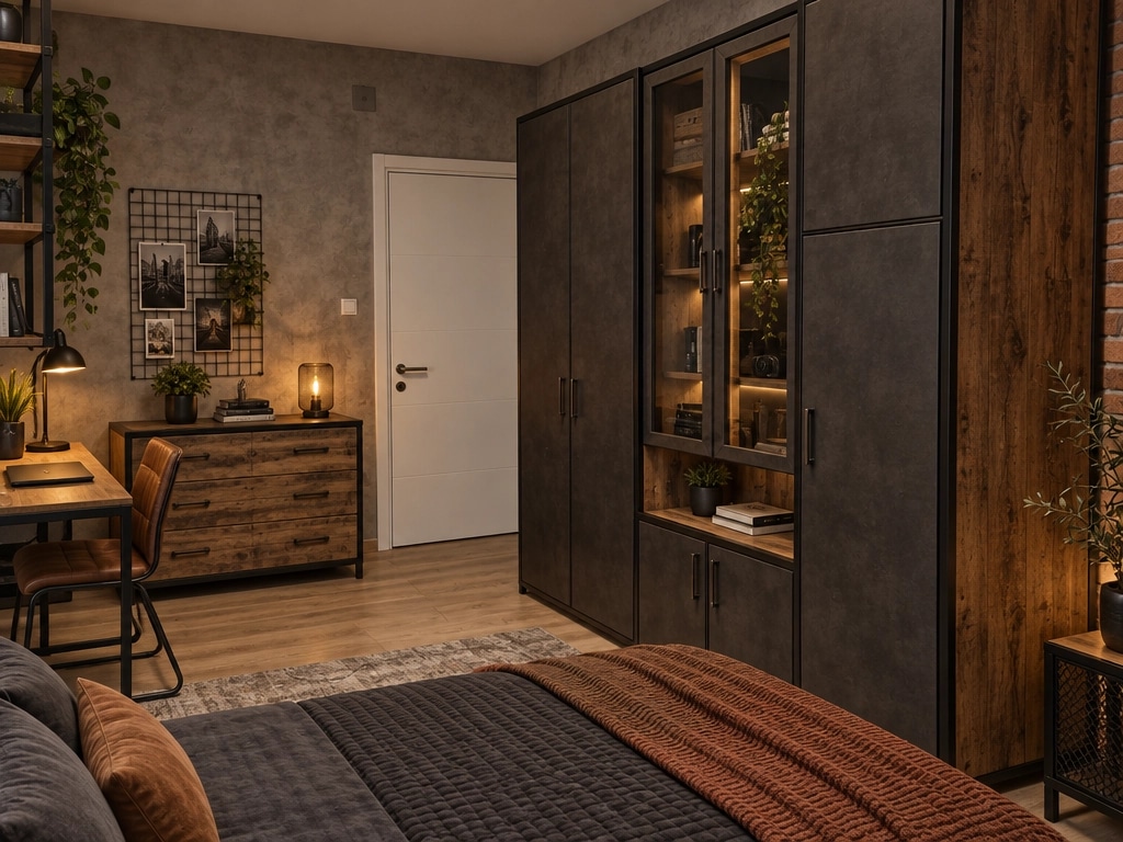 Design interior în stil Loft / Industrial — Dormitor de GenRoom AI
