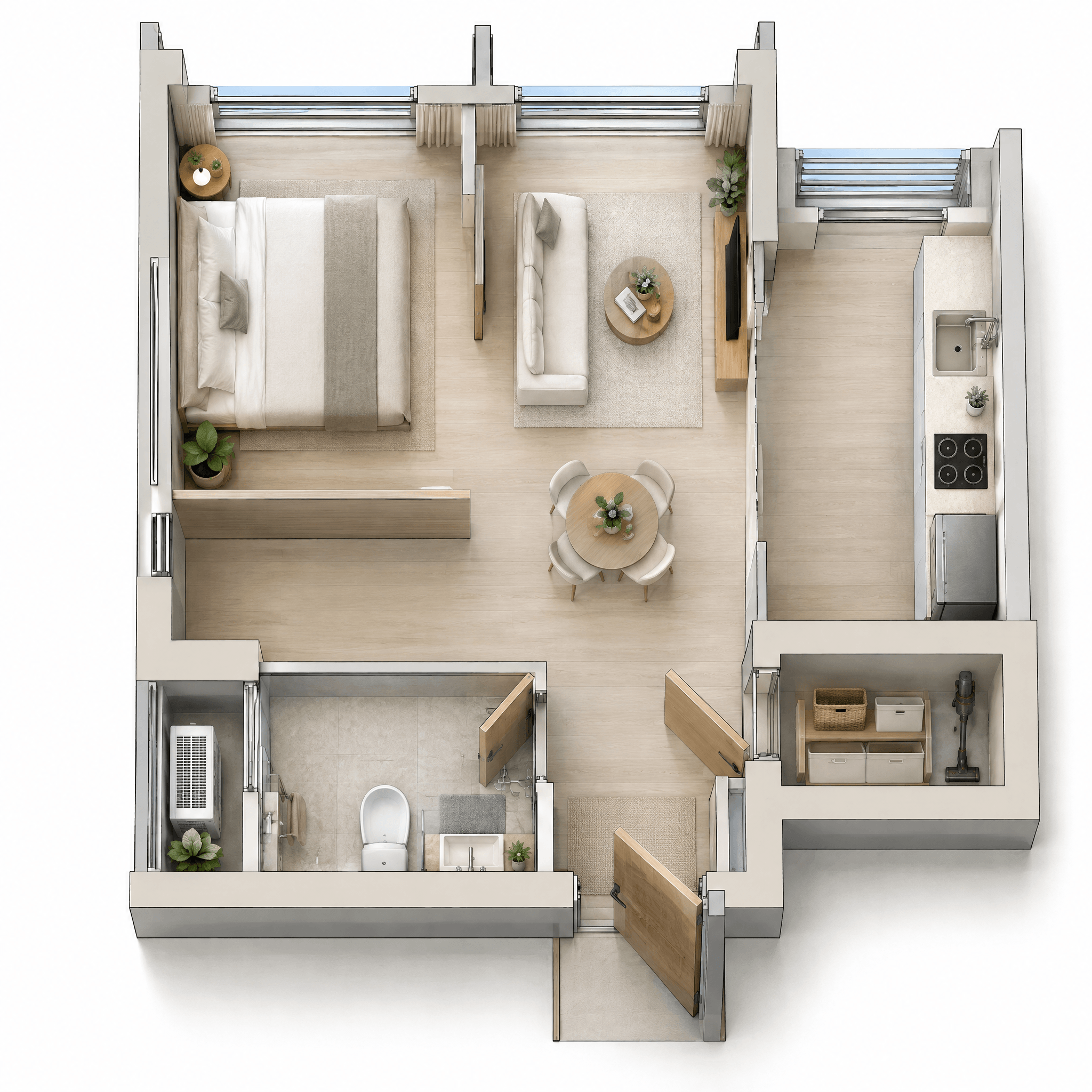Interior design in Minimalism style — Living Room by GenRoom AI