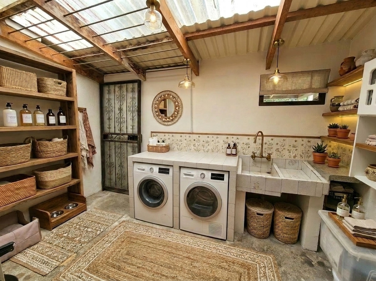 Interior design in Bohemian style — laundry by GenRoom AI