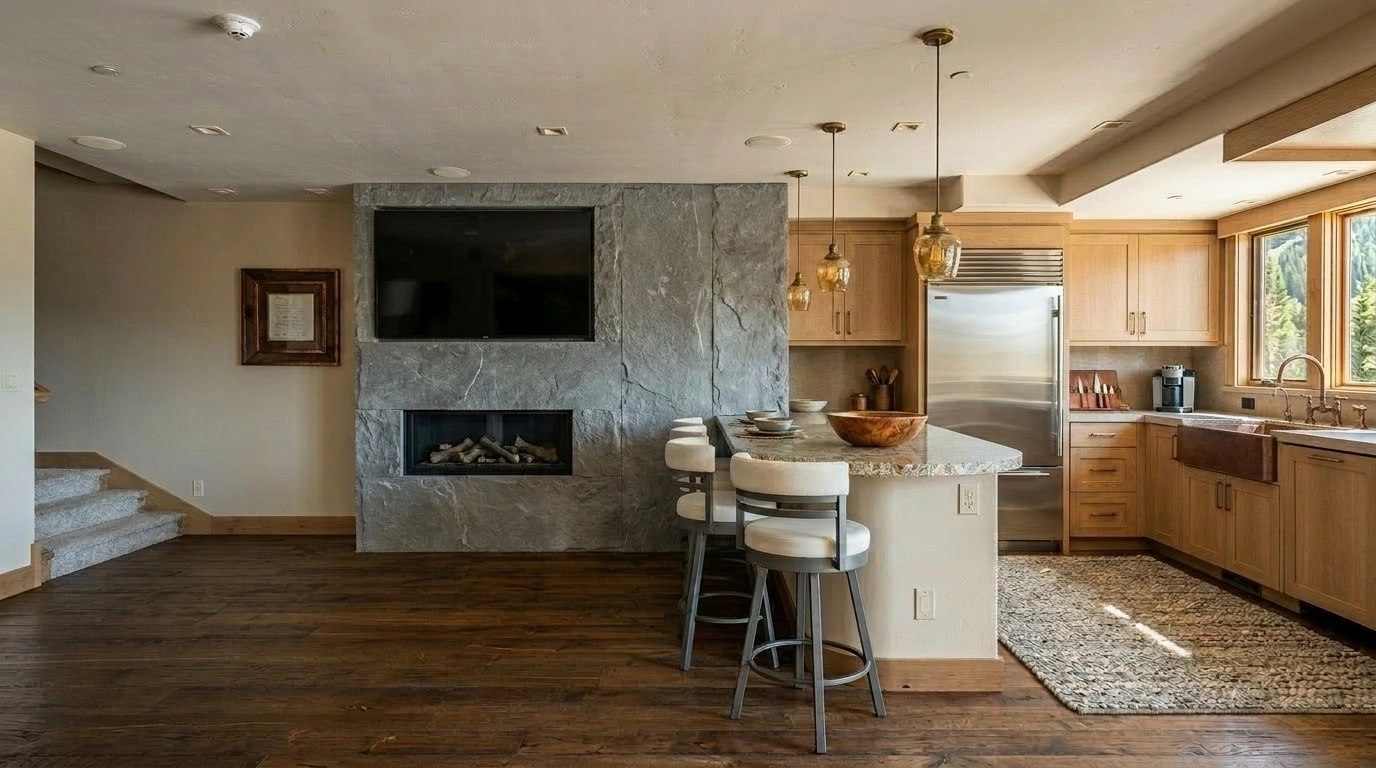 Kitchen interior in Rustic style — photo by GenRoom AI