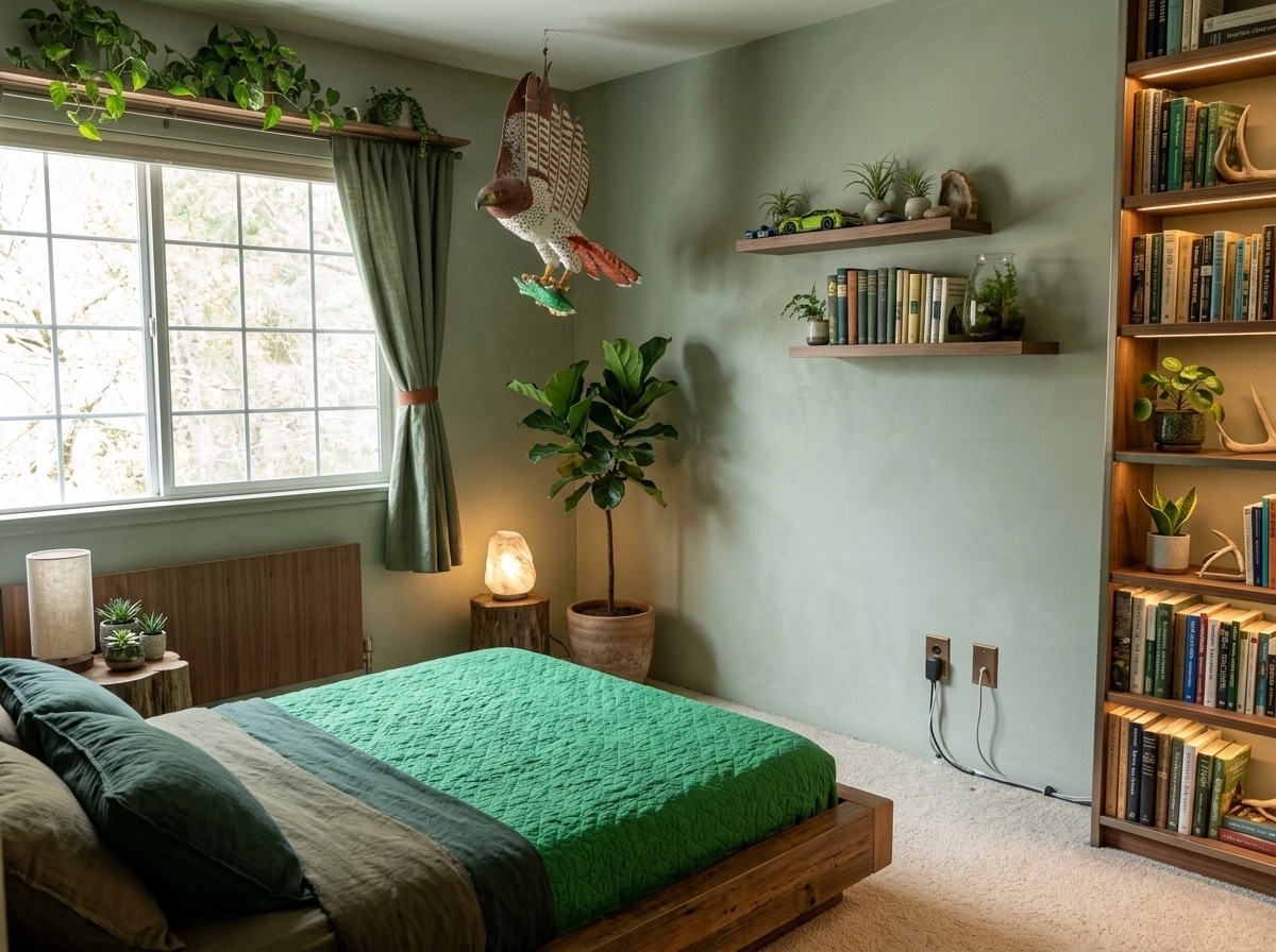 Interior design in Biophilic style — Bedroom by GenRoom AI