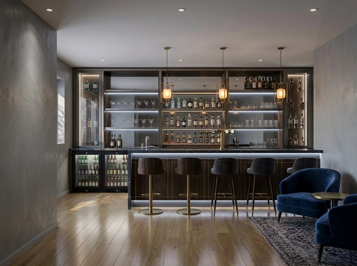 İç mekân tasarımı Contemporary stili — bar GenRoom AI