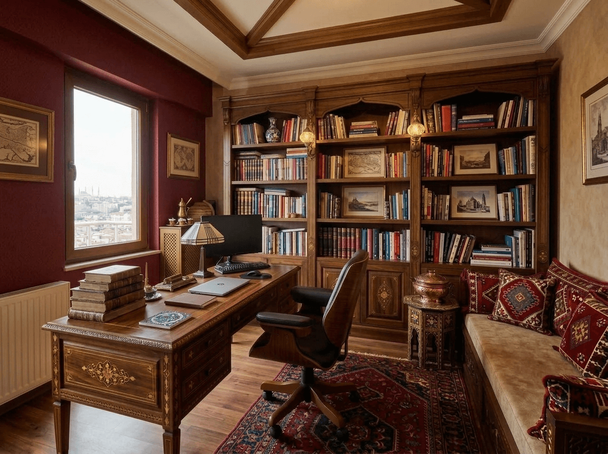 Office interior in Ottoman style — photo by GenRoom AI